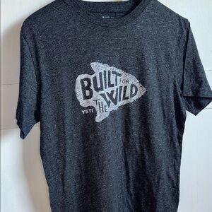 Yeti Gray Short Sleeve Graphic T Shirt Built For The Wild Size Small S